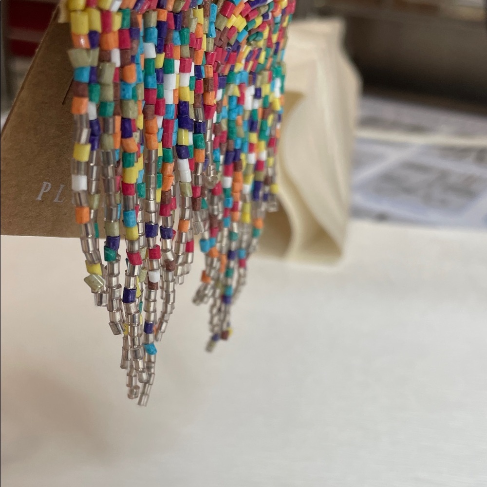 Plunder Design Kinley Reece Beaded Fringe Earrings Multicolor NIB - Picture 4 of 7